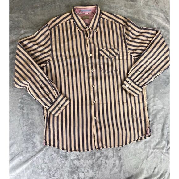 Tommy Bahama Other - Tommy Bahama Mens Button Down Shirt Large Long Sleeve Striped Blue Pink & Orange